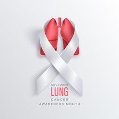 lung cancer awareness month vector banner