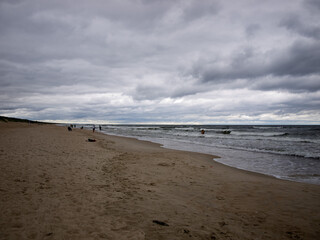 Gloomy sky over the Baltic Sea in Lithuania.