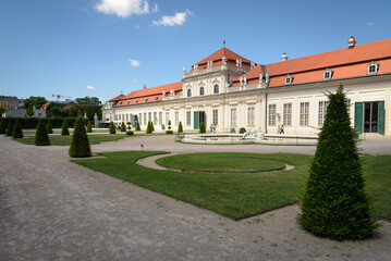 Famous Lower Belvedere castle (Schloss Belvedere) in Vienna, Austria