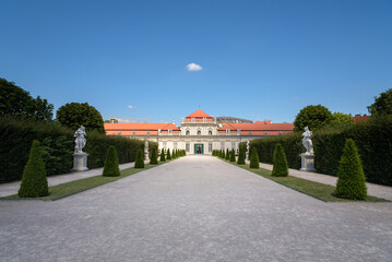 Famous Lower Belvedere castle (Schloss Belvedere) in Vienna, Austria
