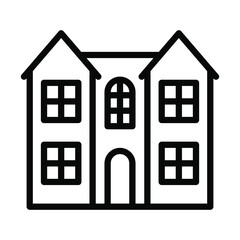 House flat line icon. Home and real estate, country house, Cottage, Garage, House and Apartment. Outline sign for mobile concept and web design, store