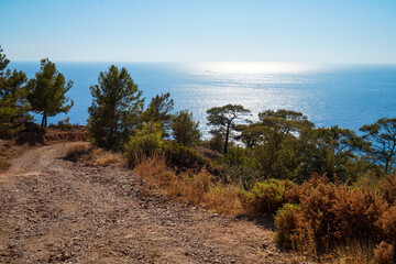 View of the landscapes on the coast of southern Turkey along the Lycian path.   