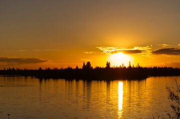 A Beautiful Sunset at Astotin Lake