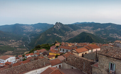 Fototapeta na wymiar Basilicata - Veduta dall'alto di Albano di Lucania