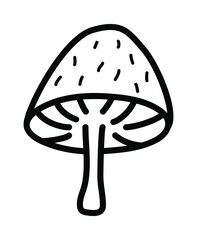 Mushrooms flat line icon. Poisonous and edible mushroom symbol. Outline sign for mobile concept and web design, store