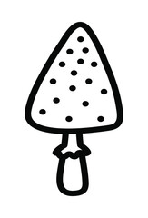 Mushrooms flat line icon. Poisonous and edible mushroom symbol. Outline sign for mobile concept and web design, store