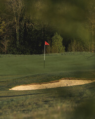 golf course with flag