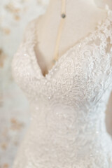 Fototapeta premium wedding dress - white dress for bride to wear during wedding ceremony