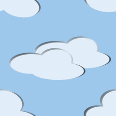 nahtloses Muster mit Wolken auf blauem Hintergrund. vektor