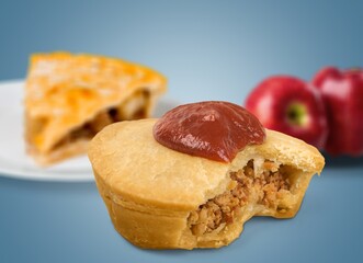 Homemade Organic Apple Pie Dessert on a desk
