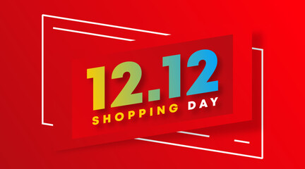 Shopping day background illustration. 12.12 sale web banner of shopping day illustration