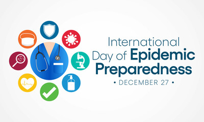 International day of Epidemic Preparedness is observed every year on December 27, to support efforts to build strong emergency and epidemic preparedness systems. Vector illustration