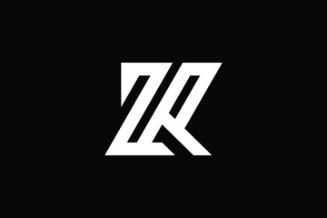 ZR logo letter design on luxury background. RZ logo monogram initials letter concept. ZR icon logo design. RZ elegant and Professional letter icon design on black background. Z R RZ ZR