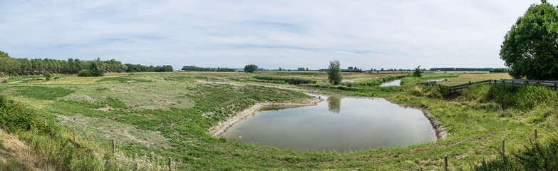 Wtaer pond and green surroundings around the coastal area of Flanders, Belgium
