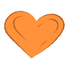 Vector isolated image of a heart with strokes.