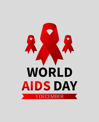 AIDS Awareness Red Ribbon.December 1st. World AIDS Day. Stop Aids. Vector illustration