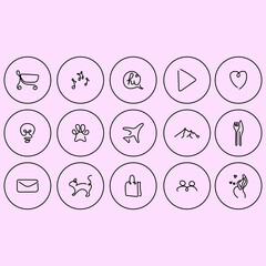 Vector isolated set of Highlight, basic instagram icons