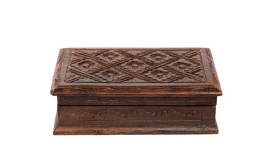 Vintage Wooden carved chest close