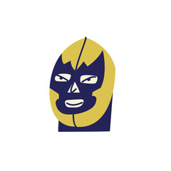 Vector illustration color mexican wrestler. Wrestler fighter in mask character.