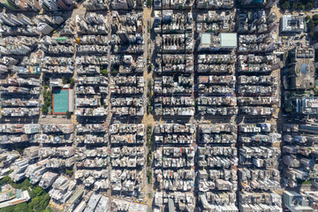 Aerial view of Hong Kong building