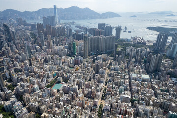 Aerial view of Hong Kong building