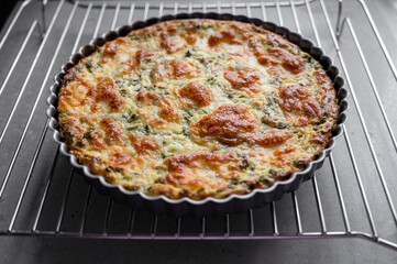 Spinach quiche healthy homemade tart with spinach and cheese