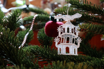 christmas template with christmas tree and christmas pyramid