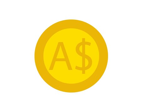 Money Australian icon. Australian Dollar coin. Vector illustration.