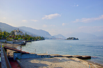 Fototapeta na wymiar Stresa Waterfront, Lake Maggiore - Italy