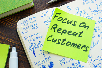 Focus on the repeat customers phrase on the sticker.