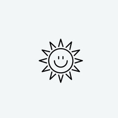Sun vector icon illustration sign