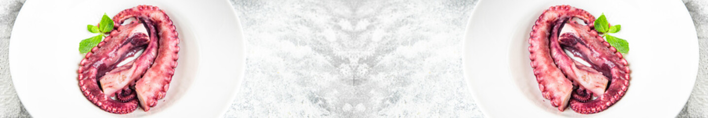 octopus food seafood fresh ready to eat meal snack on the table copy space food background rustic pescetarian diet