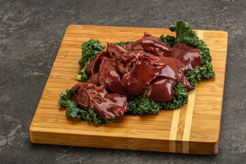 Raw chicken liver for cooking