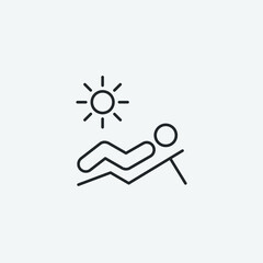 Sunbathing vector icon illustration sign
