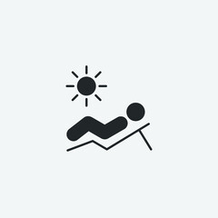 Sunbathing vector icon illustration sign