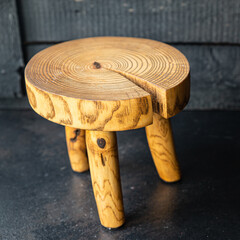 kitchen cutting board stand for kitchen utensils, natural wood small stool home supplies space for...