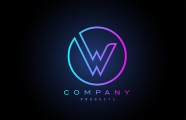 W alphabet letter logo icon. Creative design for company and business