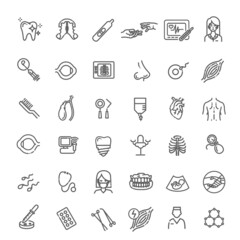 Line medicine concepts, vector line Icons set