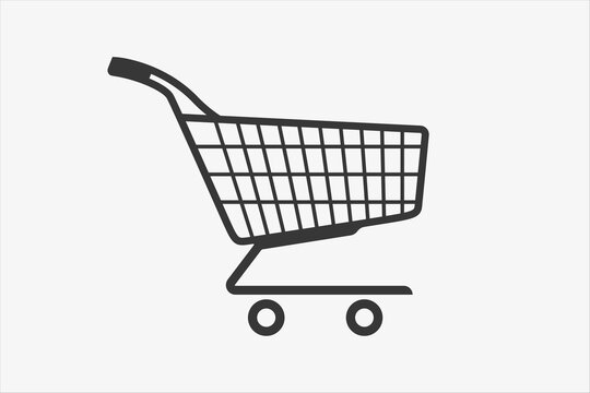 Shopping cart icon, Full and empty shopping cart symbol, shop and sale, vector illustration