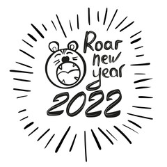 new year card, vector illustration for new year of the tiger 2022