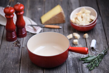 Preparation of Fondue to New Year's Eve