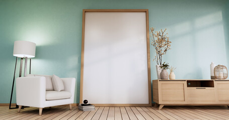 Fototapeta premium Interior, Cabinet in Modern Mint empty room on Livingroom. 3d rendering