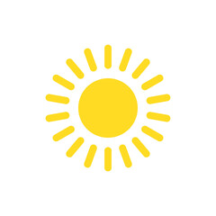 Sun icon vector on white background