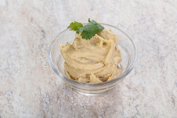 Traditional Jewish Hummus with olive oil