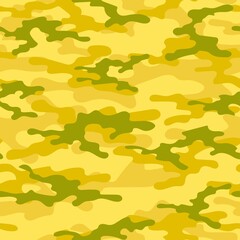 yellow vector print camouflage. seamless pattern for clothing or print