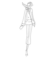 Fashion model, woman, posing, vector illustration