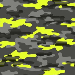 yellow  modern military vector camouflage print, seamless pattern for clothing headband or print. camouflage from pols	