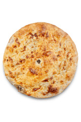 meat pie on white background