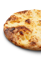 pie with cheese on a white plate