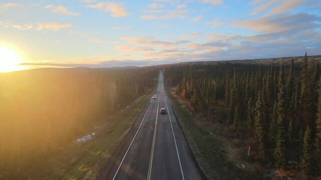 road trip  alaska sunset